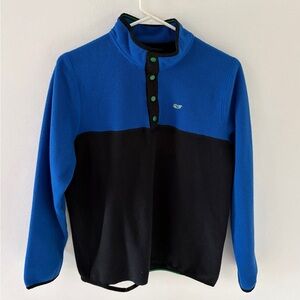 Vineyard Vines Colorblock Harbor Fleece Snap Placket Pullover, Size: Youth XL